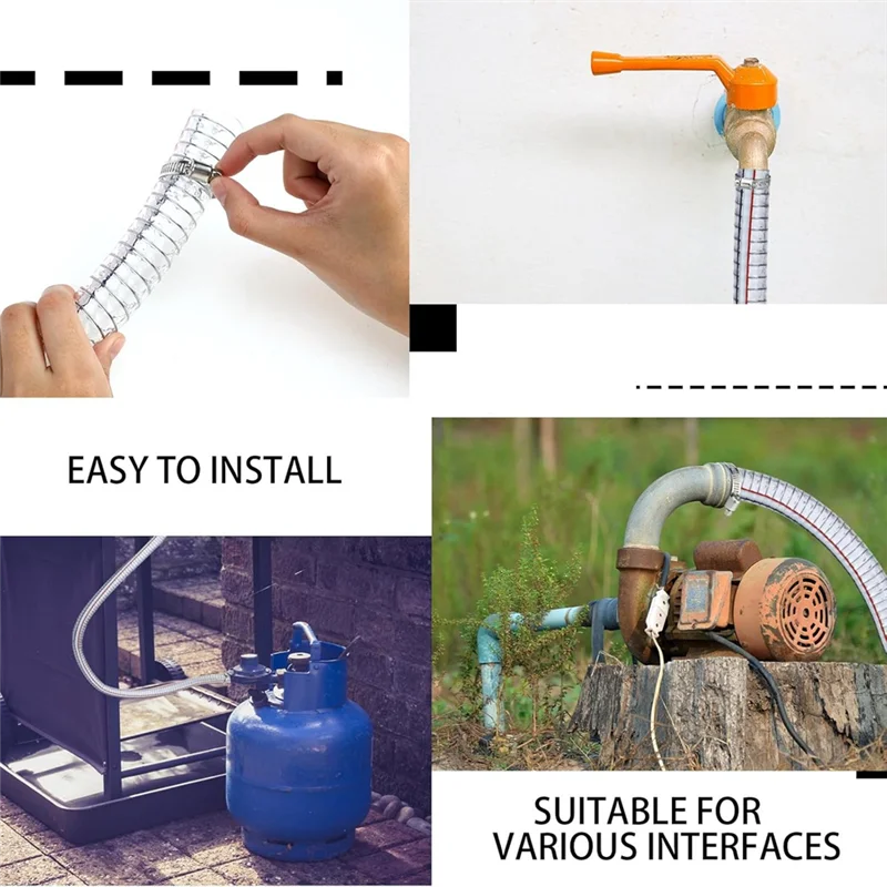 AT53 Steel Wire Flexible Tubing With Fasteners PVC High Pressure Drain Hose Tube Pond Tubing Clear Wire Reinforced For Pond