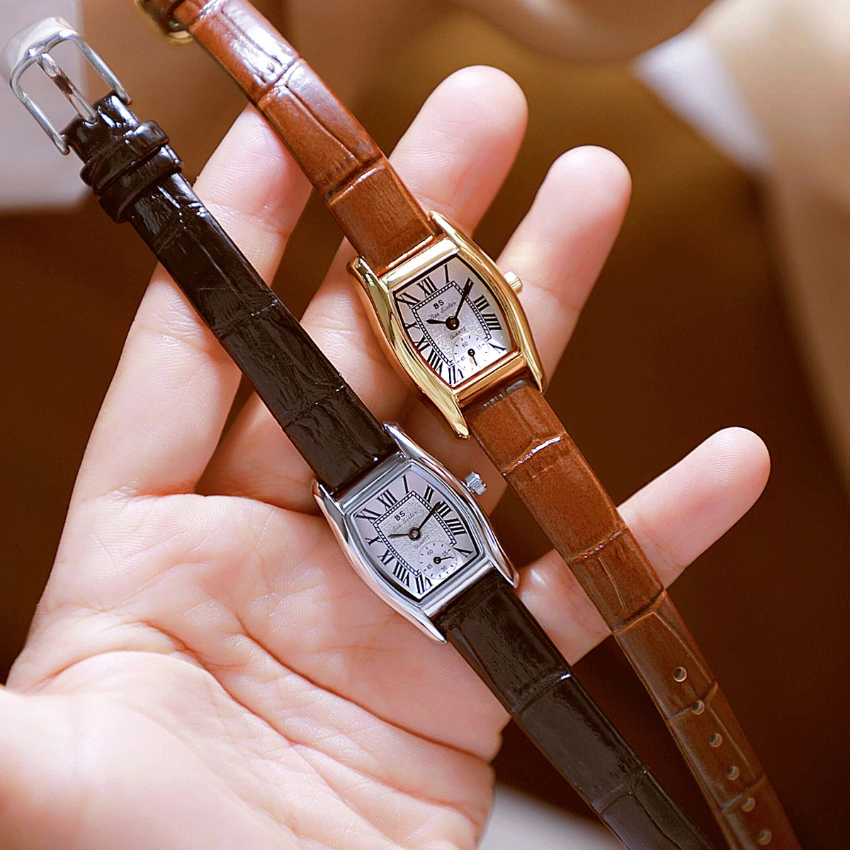 Легкие роскошные женские кварцевые часы с кожаным ремешком, винтажные женские наручные часы, водонепроницаемые женские часы с квадратным циферблатом
