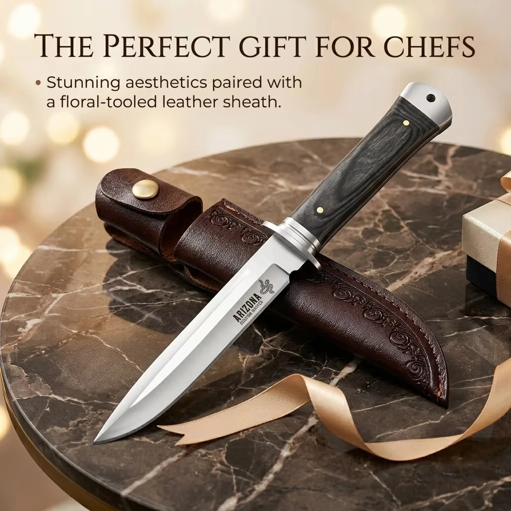 New Heavy-Duty Multi-Purpose Kitchen Knife 5Cr13 Stainless Paring Knife, Ergonomic Pakkawood Handle High-End Utility Knife Tool
