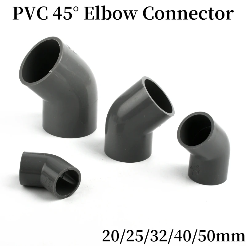 

1~10Pcs 20/25/32/40/50mm PVC 45 Degree Elbow Connectors Aquarium Fish Tank Joint Fitting Garden Irrigation Water Pipe Connectors