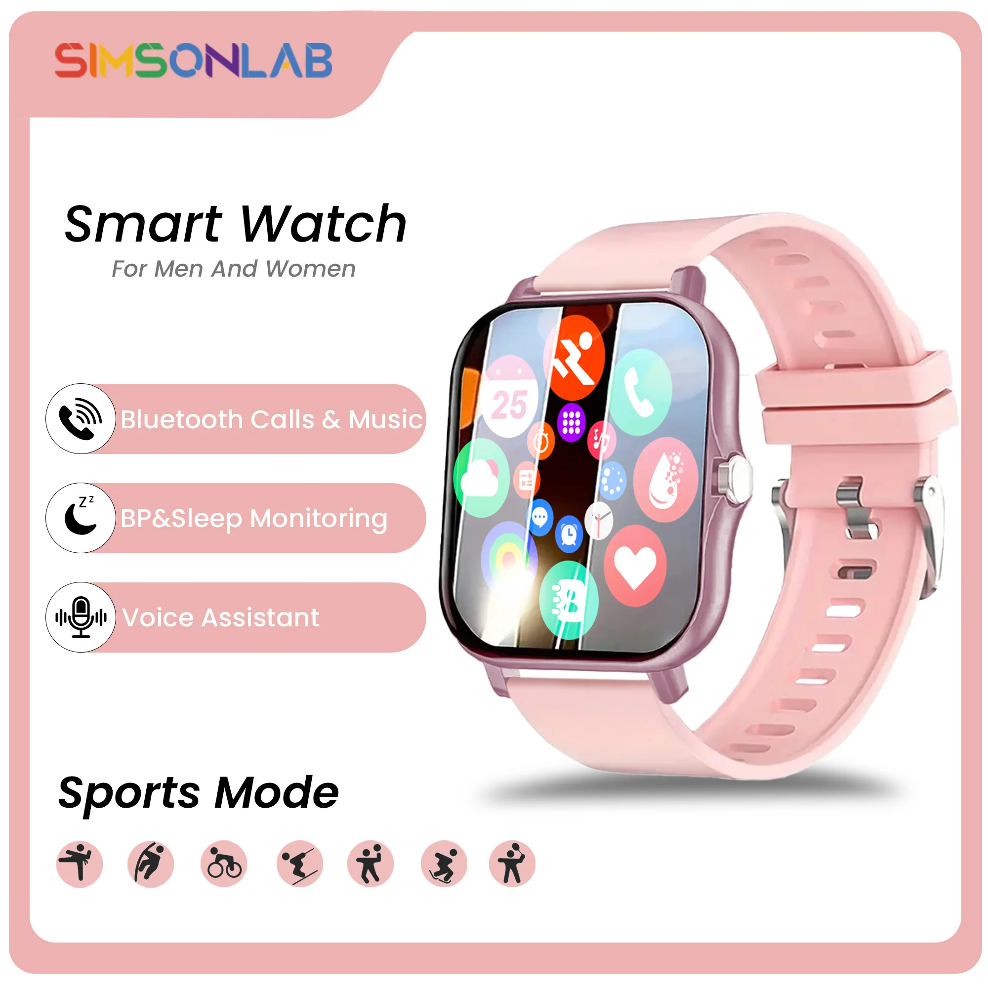 2024 New 1.83 Color Screen Full Touch Smart Watch Supports Sleep Monitoring Custom Dial -call Caller Reminder SMS Reminder