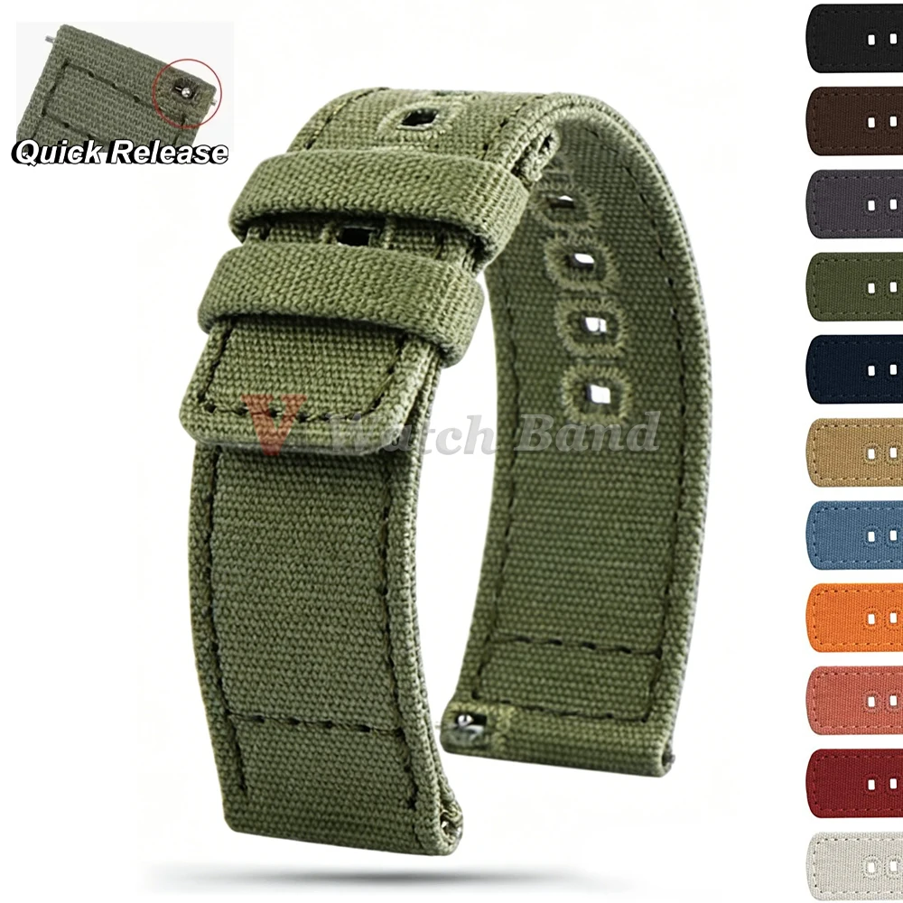 Schnellverschluss Nylon-Uhrenarmband 18mm 20mm 22mm Armbänder mit Gebürsteter Schnalle für Smartwatch Herren-Accessoires