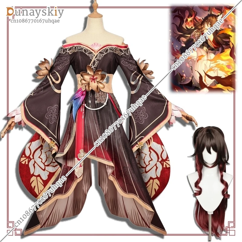 Honkai Star Rail Fugue Cosplay Costume Wig Dress Tingyun Sky-Faring Commission Xianzhou Luofu Halloween Party for Women