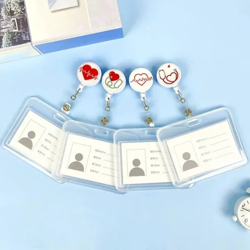ID Holders Chest Badge Reel Retractable Lanyard Name Tag Card Badge Holder Clip Doctor Nurse Office Supplies Credential Holder