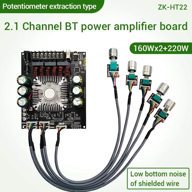 

Модуль усилителя мощности HT22 Bluetooth, 2,1 каналов, 220 Вт x2 + Вт, TDA7498E, модуль платы сабвуфера