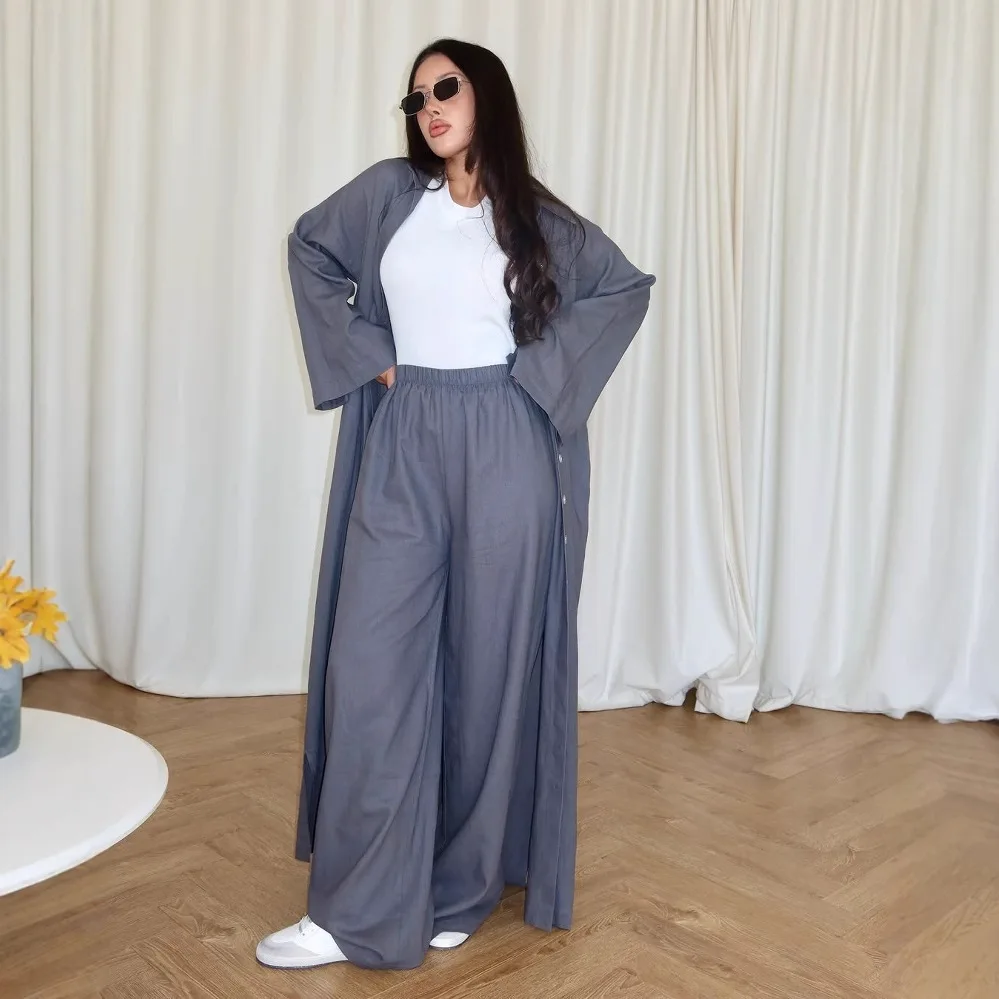 

Single-breasted shirt skirt suit 2025 new women's fashion casual long robe trousers suit club clothing Vestidos