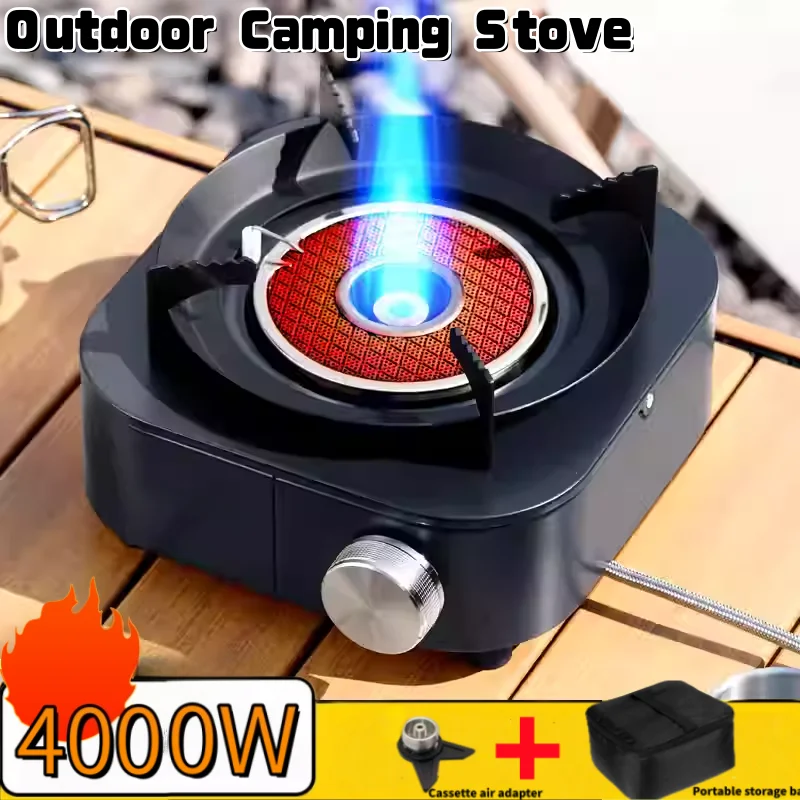 Réchaud à gaz d'extérieur portable, réchaud de camping design coupe-vent, réchaud de pique-nique extérieur multifonctionnel, adapté aux voyages de camping