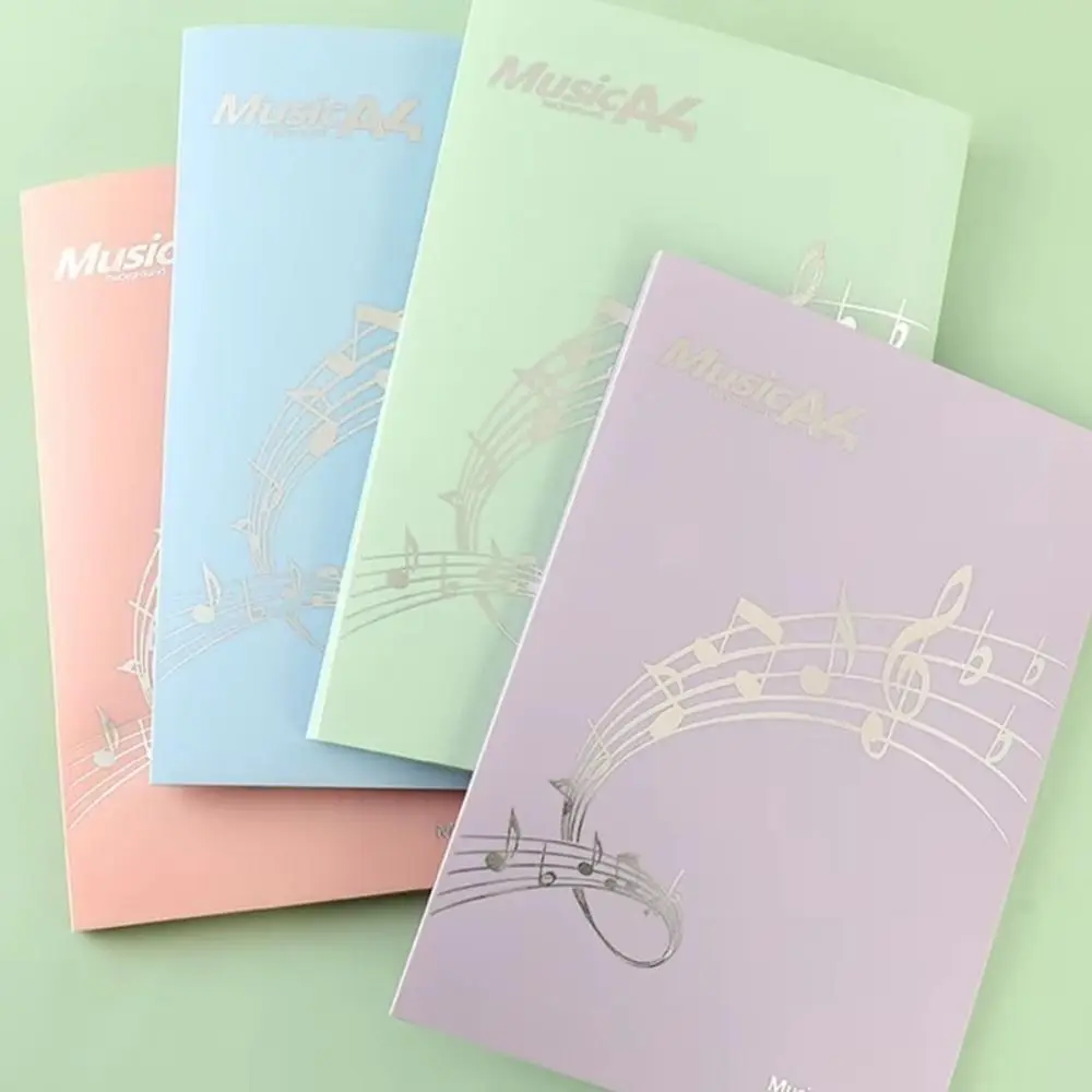 PP Guitar Sheet Music Clip A4 Document Storage Organizer Piano Paper Sheets Folder Four-page Spread Portable Music Score Folder