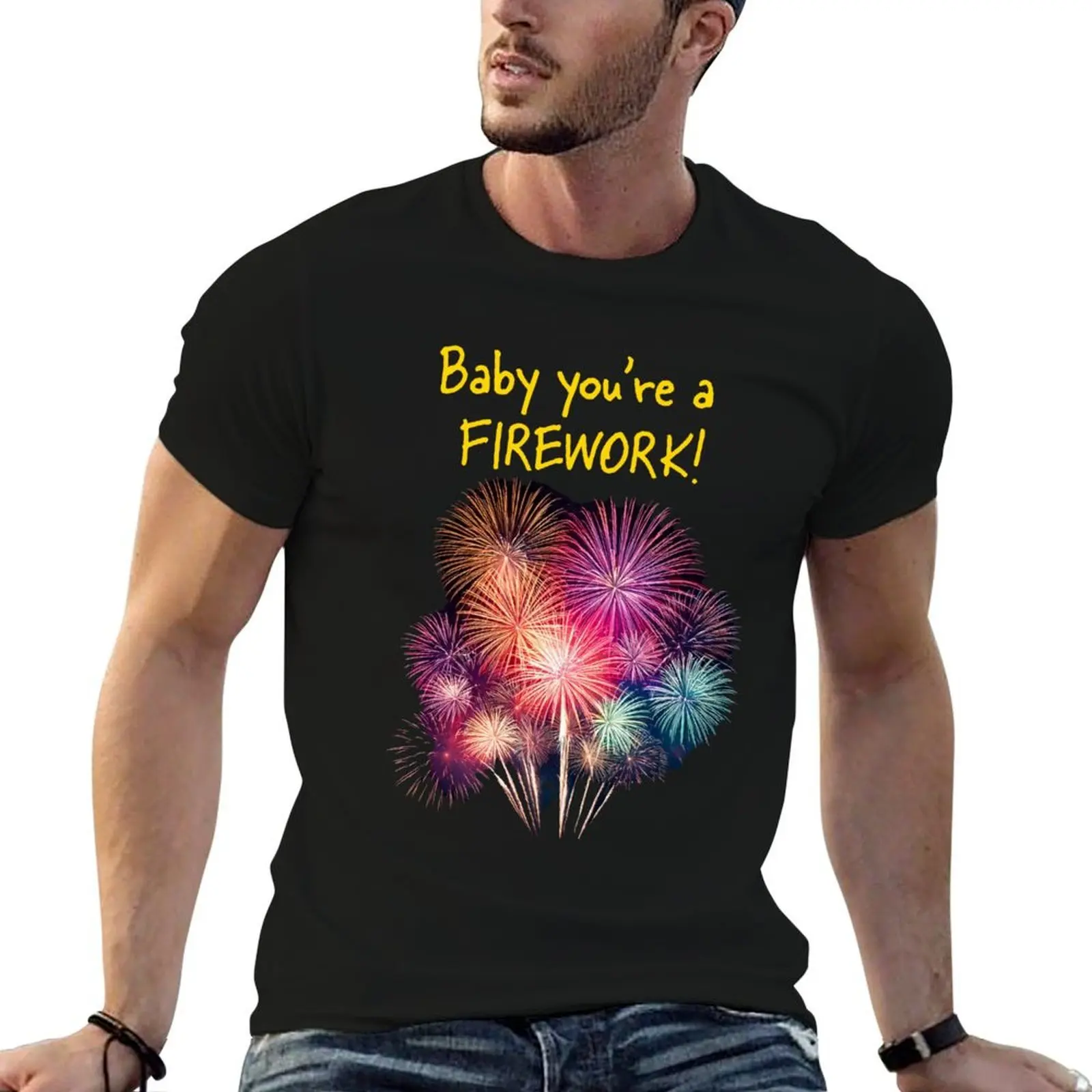Baby You're a Firework Katy Perry Song Fan Art T-Shirt graphic t shirt vintage quick drying mens white t shirts