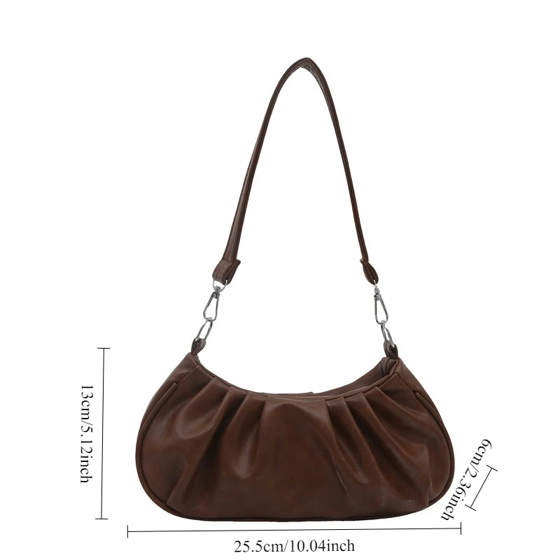 Small Niche Underarm Bag, Women's Cloud Pleated Bag, Party Commuting Shoulder Bags, High-end Leather Korean Version Versatile