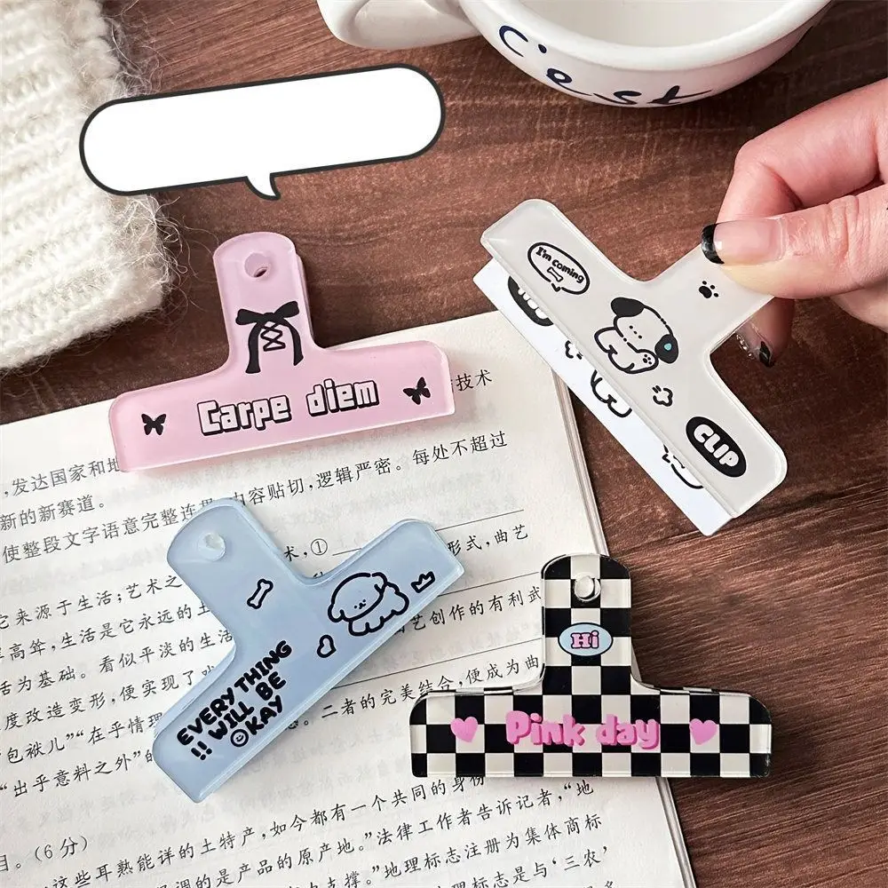 Hand Account Storage Clip Cute Long Tail Clip Acrylic Simple File Ticket Clip High Appearance Minimalist Paper Clips Photos