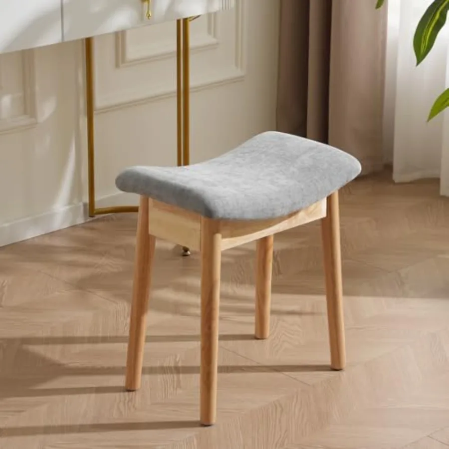 

Square Linen Makeup Stool Small Ottoman Stool Chair for Vanity Modern Padded Seat Feet Rest for Makeup Room Bathroom