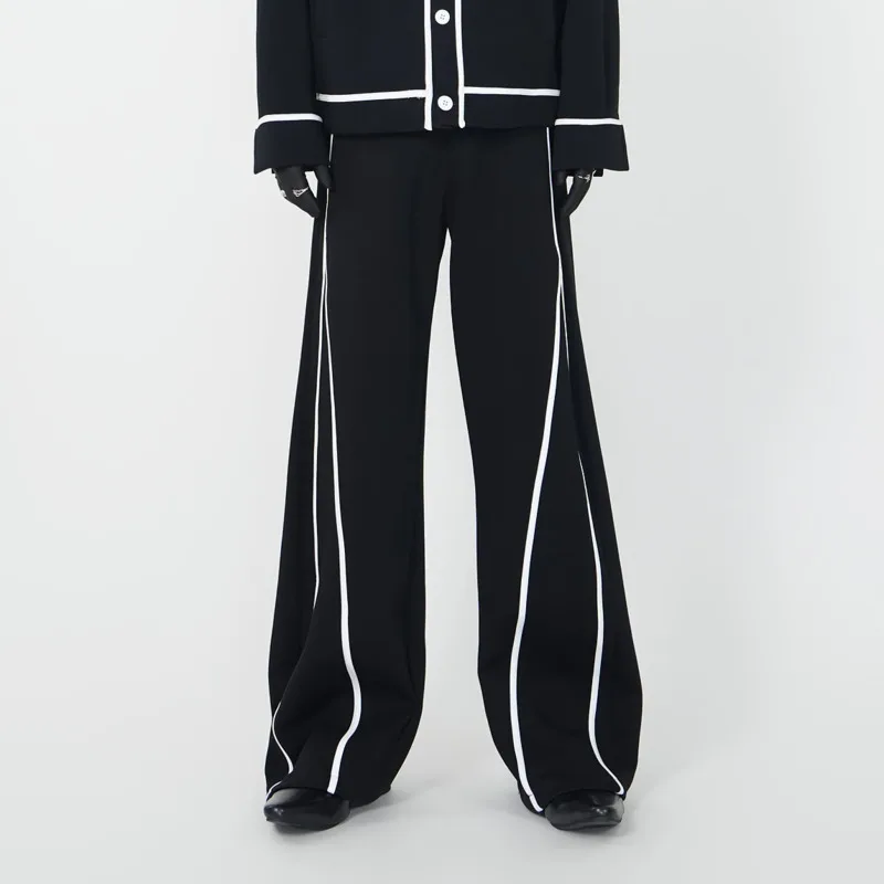HKSH Autumn New Men Tide Dark Casual Straight Suit-Pants Unisex Color Block High Street Wrinkle-resistant Versatile Chic HK14773