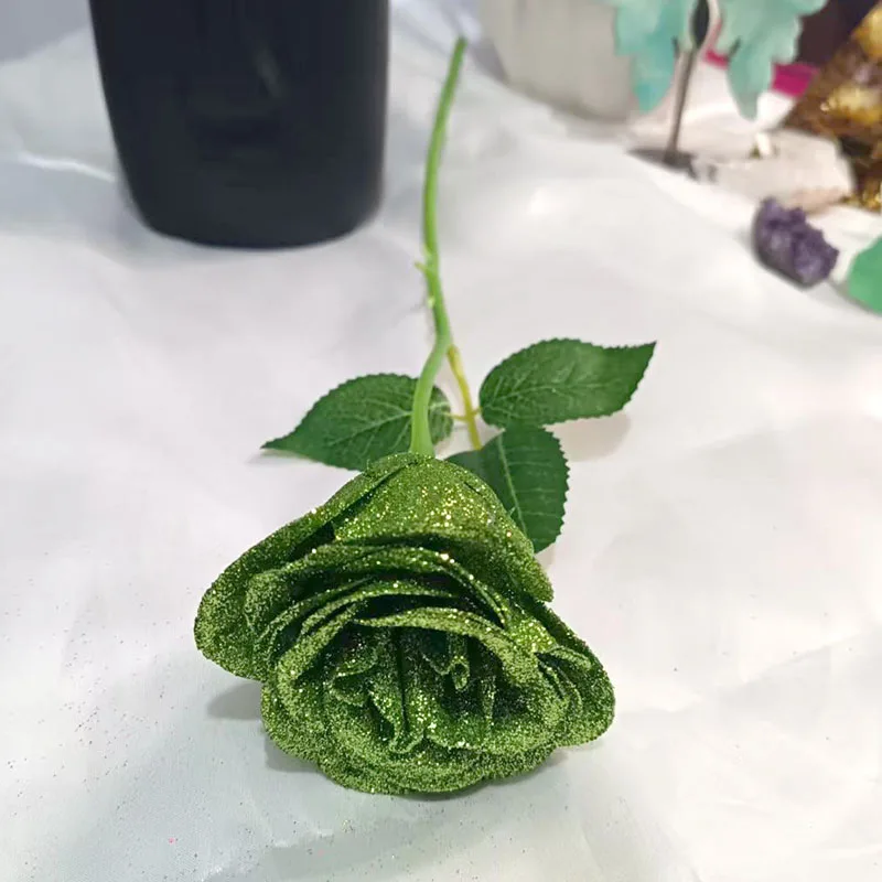 1/5/10/30pcs Glitter rose Branch refined artificial flowers high quality bouquet For mother\'s Valentine\'s day Wedding birthday