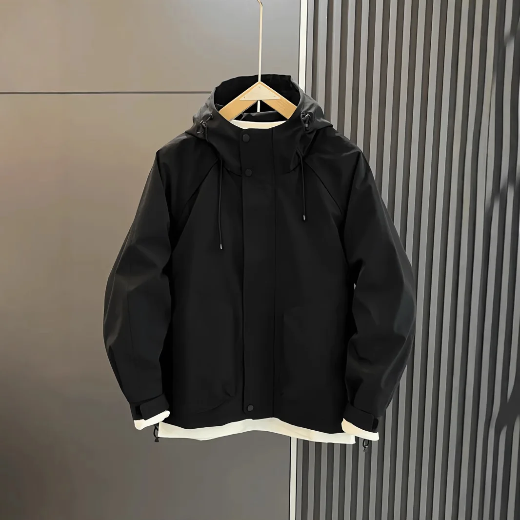 Spring And Autumn Hooded Jacket Men's Casual Versatile Tooling Jacket Fashion Sports Simple Outdoor Jacket