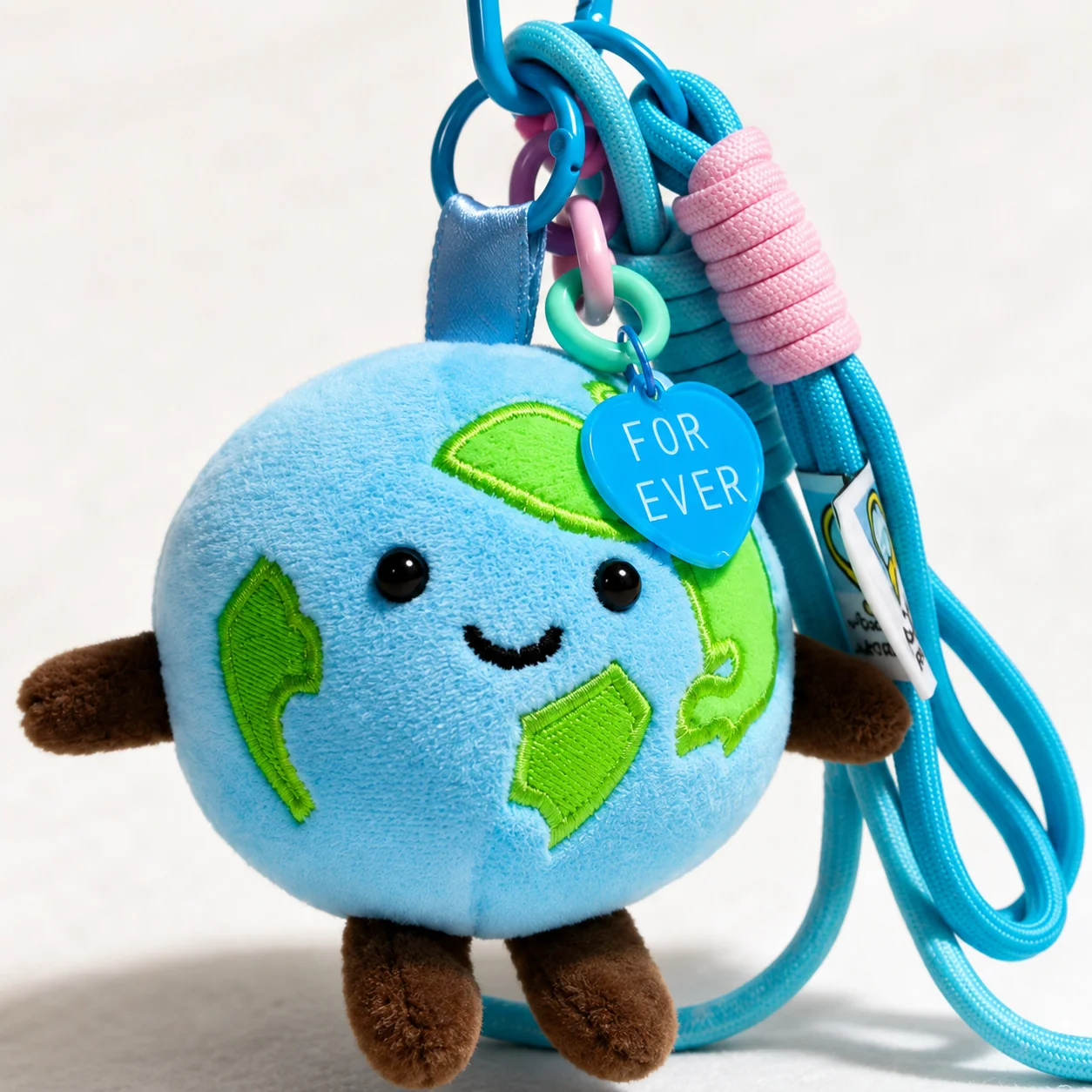 Cute Earth Plush Doll Bag Charm Keychain, Travel Globe Mini Toy Pendant, Kawaii Backpack Pants Hanging Accessory