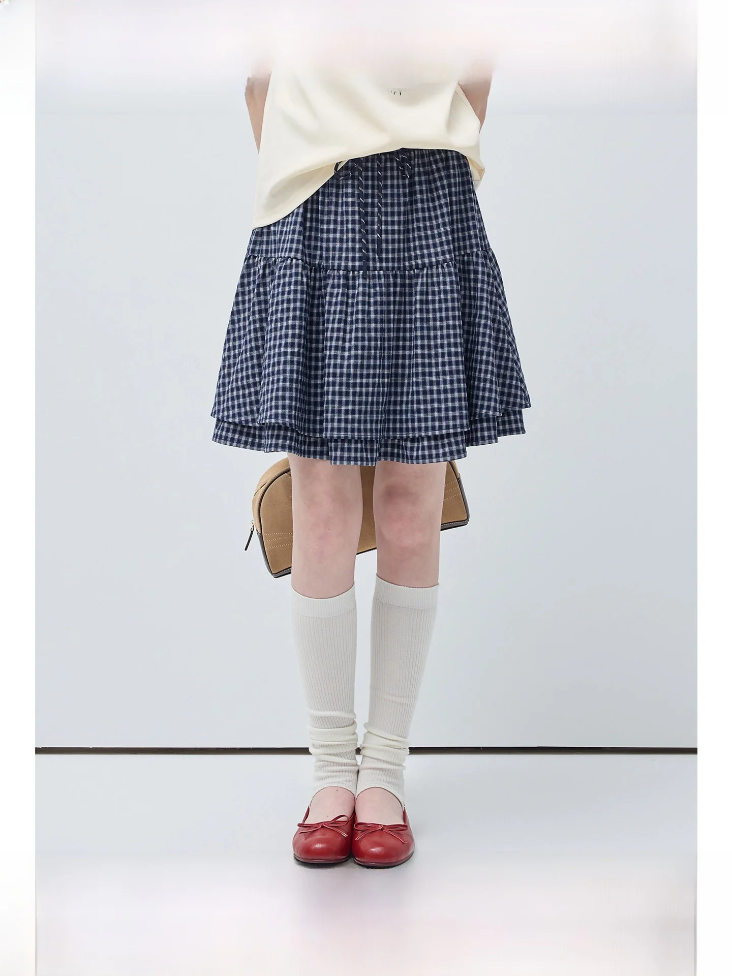 

plus Size Plaid A-Line Skirt High Waist Cake Style Summer Slimming Micro Fat Women's Skirts Commute Casual Loose Fit