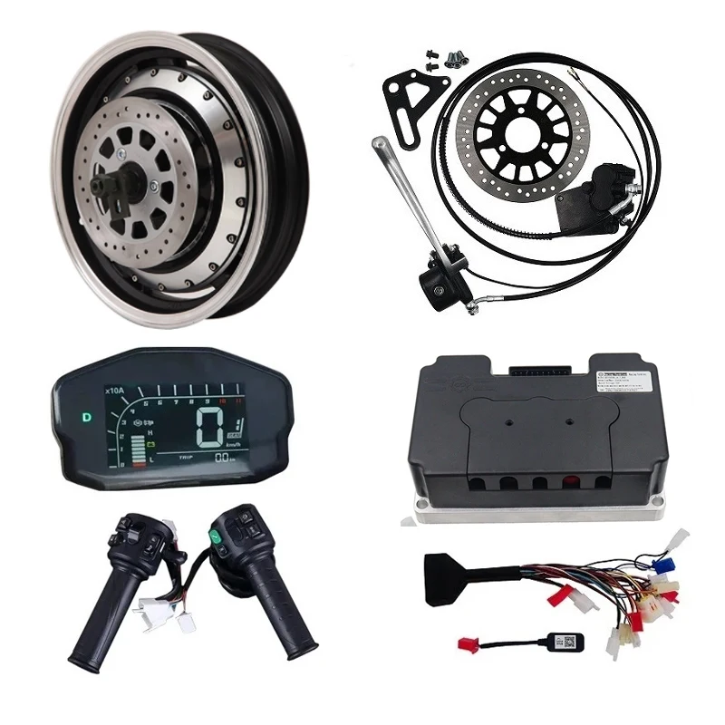 QSMOTOR 5000W 72V 14inch Electric Hub Motor Conversion Kits with Fardriver Controller ND72680