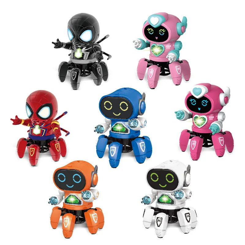 Sound and light six claw fish dancing robot singing luminous baby boys and girls electric robot toys