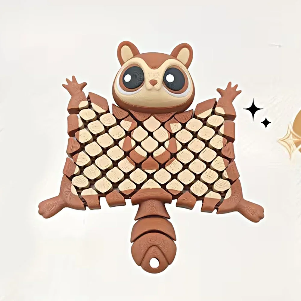 3D Printed Flying Squirrel Keychain Pendant, Creative Portable Cute Pet Accessory, Simple and Trendy Backpack