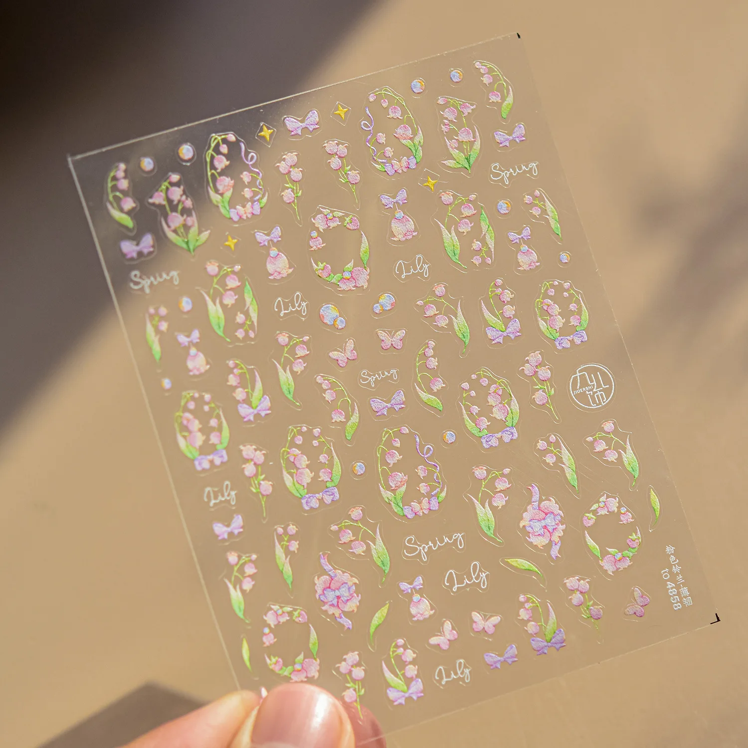 간단한 연꽃 시든 잎 연꽃 Seedpod 빈티지 한자 5D 네일 아트 스티커 구호 접착제 매니큐어 데칼