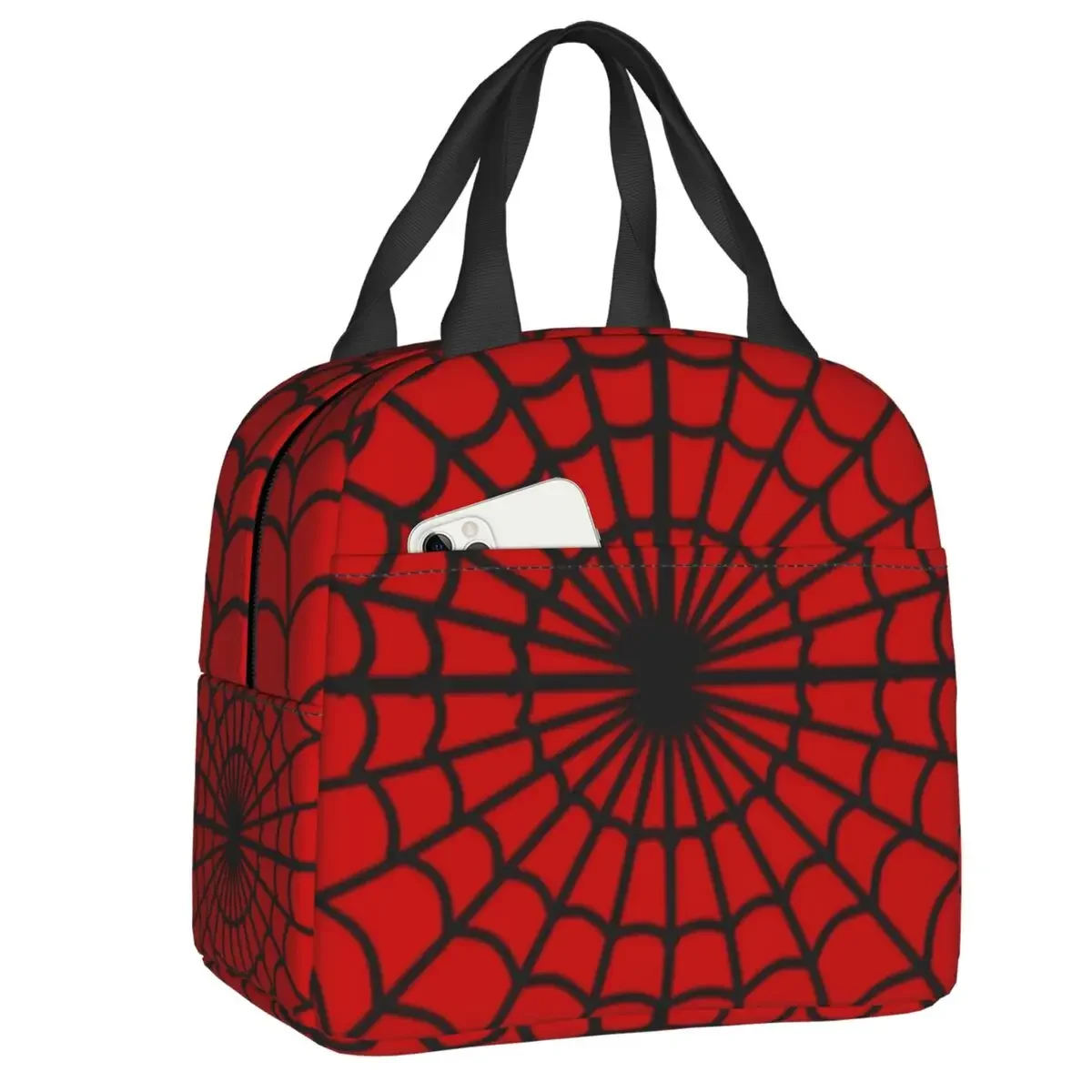 Custom Web Head Spider Web Lunch Bag Men Women Cooler Thermal Insulated Lunch Boxes for Children School lunchbag