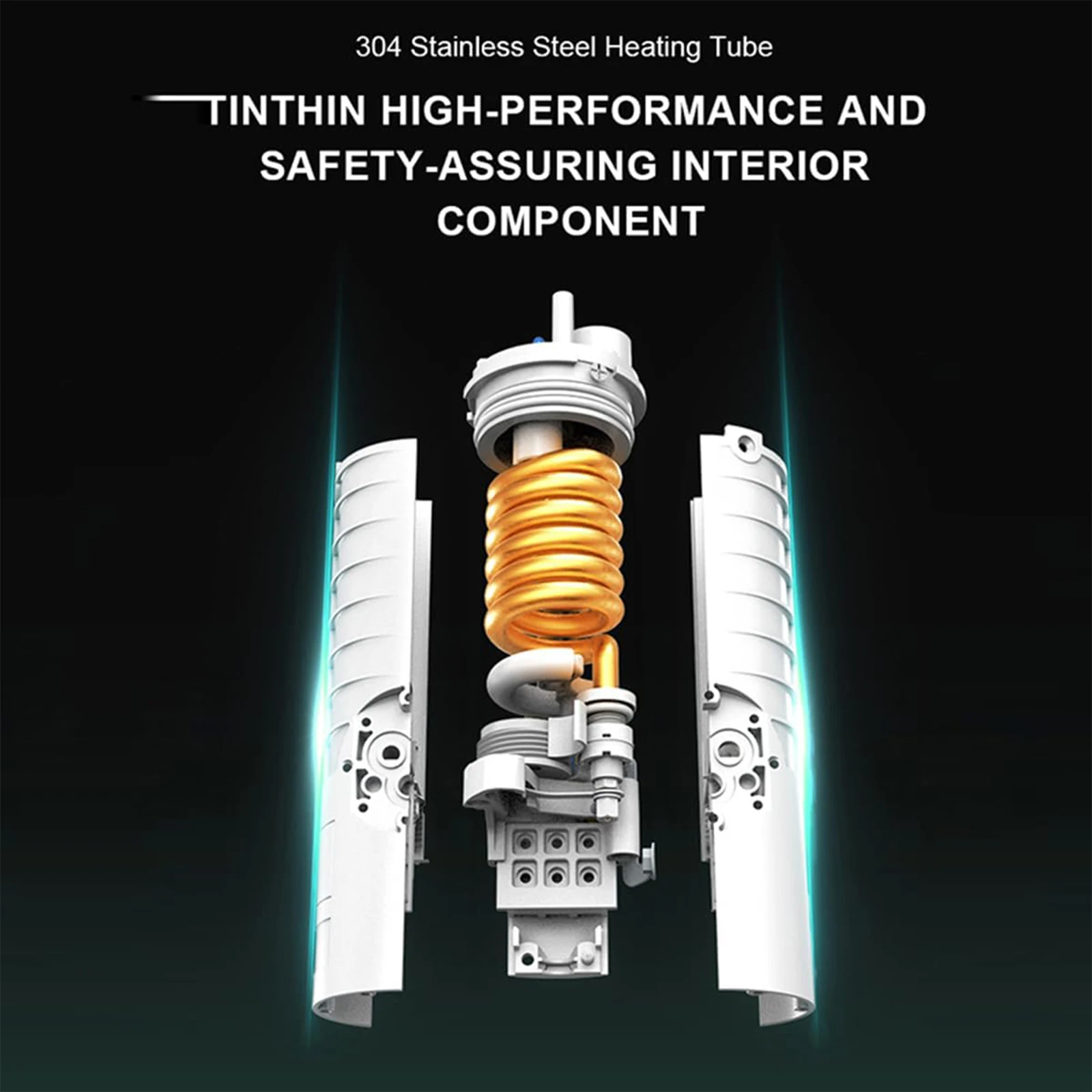 24-hour electric instantaneous water heater equipped with a non-slip handle design and environmentally friendly ABS material