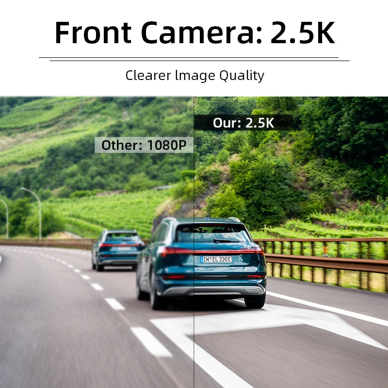 Jansite 10-inch 2.5K+1080P Car DVR Touch Screen Video Recorder Dual Lens Rear view Mirror Dash Cam Rear Camera Voice Control