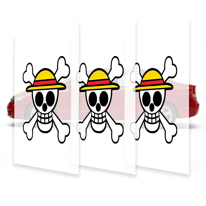 Pegatinas de Anime One Piece para Coche y Moto, Accesorios para Vehículos, Pegatinas de la Tripulación Sombrero de Paja, Pegatinas para Cubrir Imperfecciones, Decoración DIY para Puertas de Coche