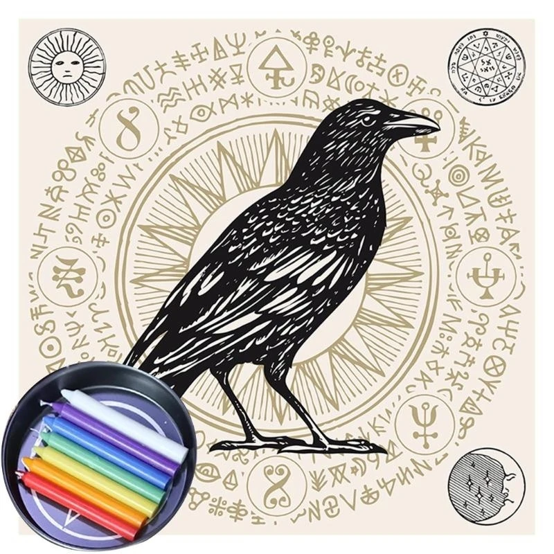 

U2JB Square Flannelette Tarots Altar Cloth Board Game Pad Astrological Oracles Table Cover Card Mat Divinations Tablecloth