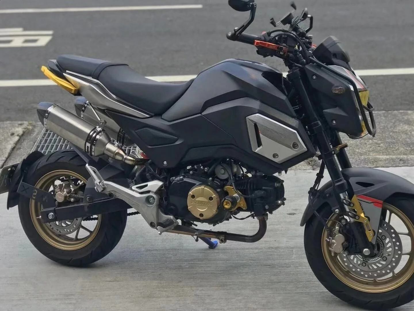 For HONDA GROM MSX125 2014-2024 Dual Exhaust Pipe Muffler High Mount Full System Exhausts Pipes