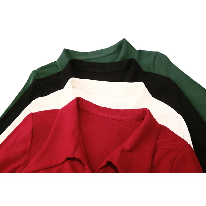 2024 New Fall Winter European Clothes T-Shirt Chic Sexy Draped High Quality Button Blouse Women Tops Long Sleeve Tees 311044