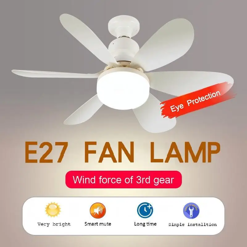 

40W Socket E27 Base Ceiling Fan Light Bulb for Home Decor,Home-use large wind force detachable silent fan lamp