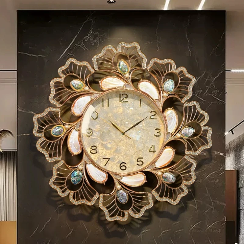 White Round Elegant Wall Clock Unique Premium Nordic Living Room Digital Clock Luxury Modern Orologio Da Parete Home Decor Items