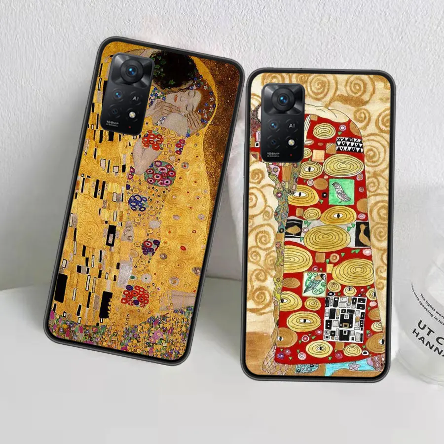 Kiss by Gustav Klimt Desig Phone Case For Redmi Note 13 Pro 5G Plus 12 12C 10 10A 10C 9 9A 9C 9T 8 8A K60 K70 Pro Xiaomi Cover 7