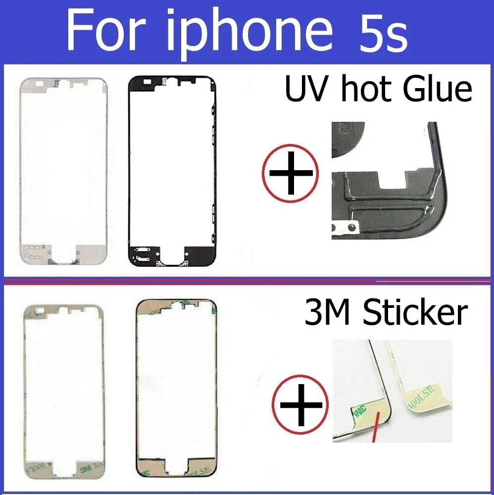 Touch Screen Bezel Frame For iPhone 4 4s 5 5s 5c se 6 6s 7 plus Front Bezel Bracket Holder LCD frame +3M sticker or UV hot glue