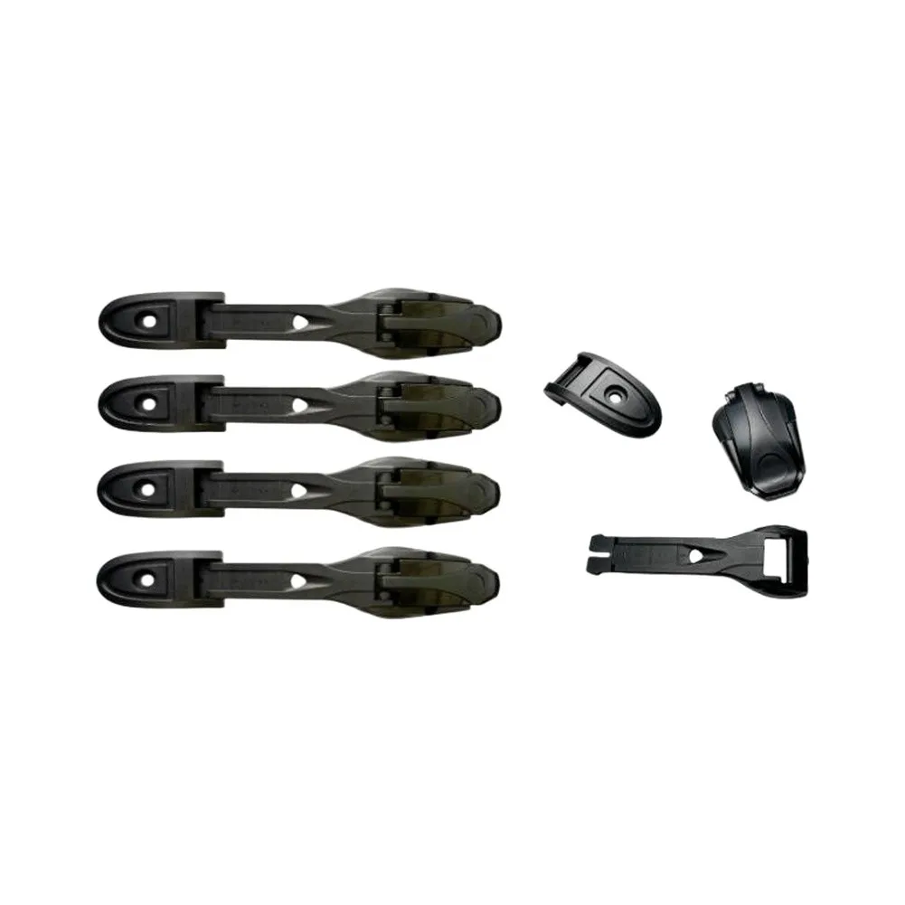 Ski Boot Ratchet Adjustment Strap Set Zinc Alloy Buckle PA Base 80mm Length 138mm Total Assembled for Alpine Boots