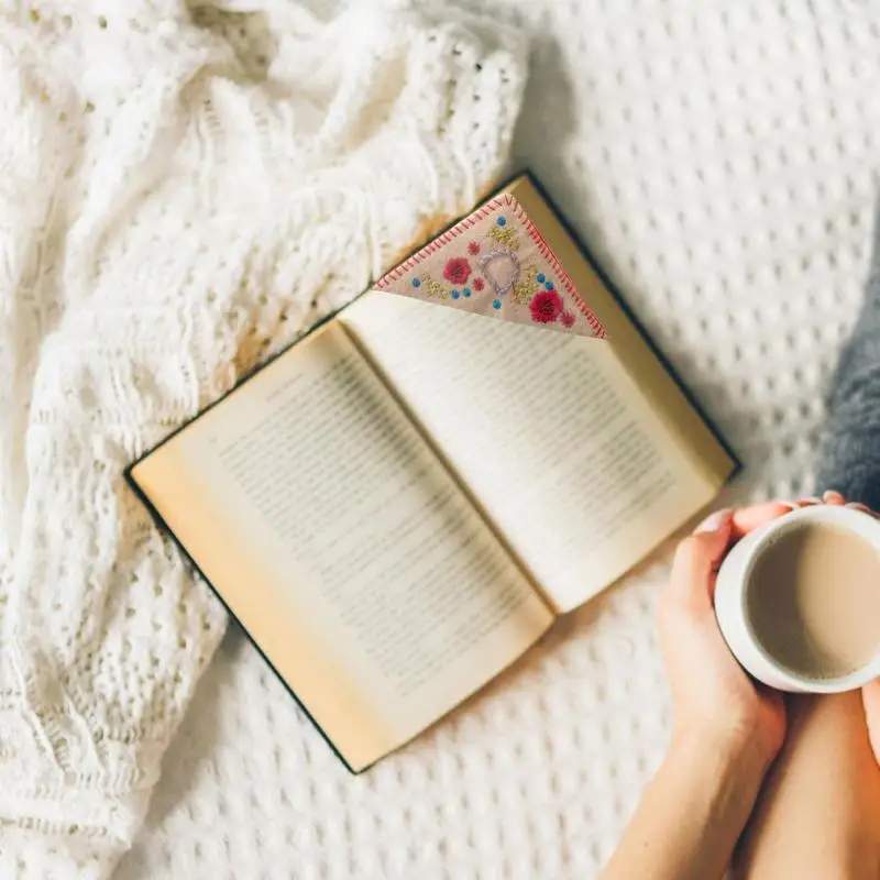 Corner Bookmarks For Books Hand Embroidered Letter Corner Bookmark Felt Triangle Page Corner Handmade Bookmark Meaningful