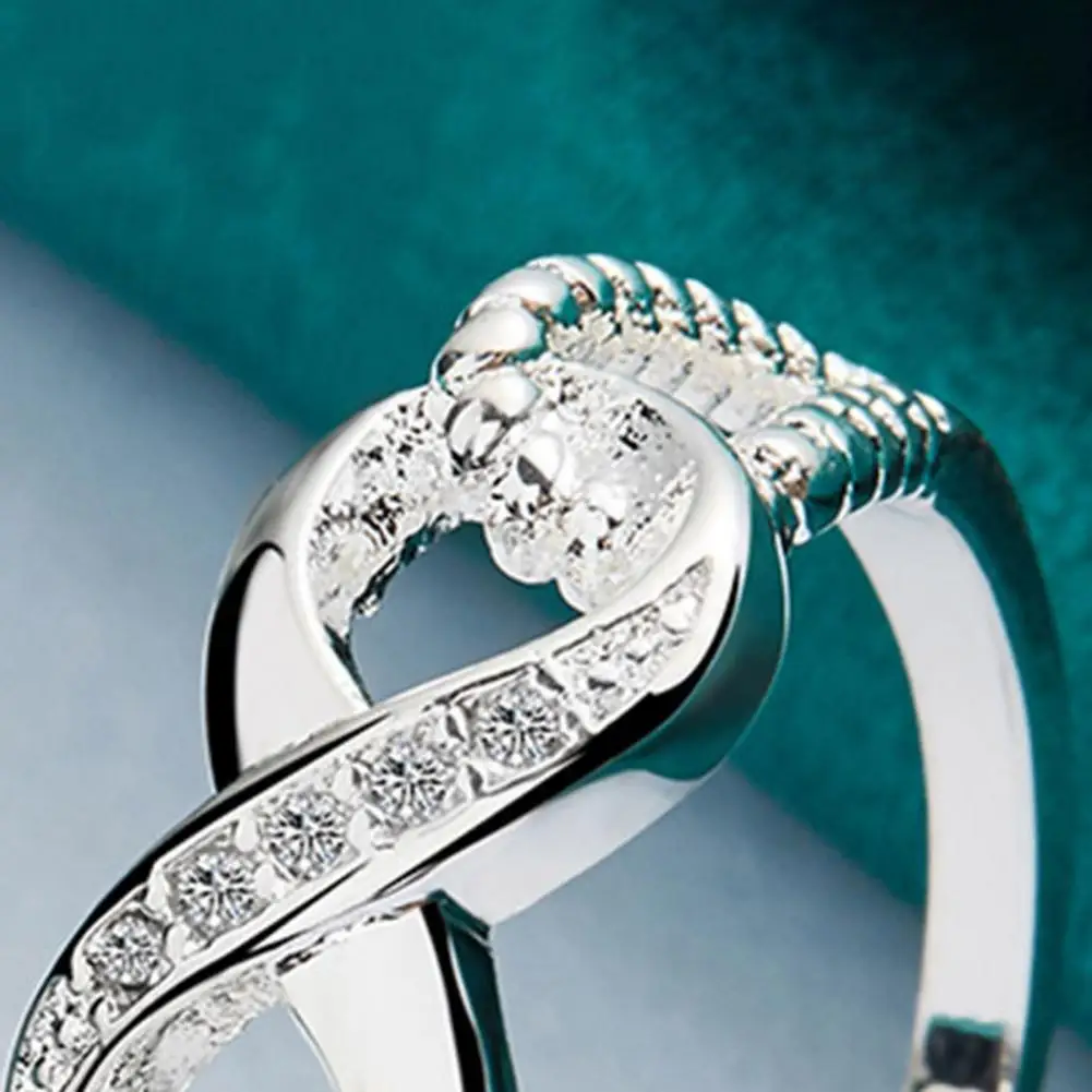 Infinity Love Wedding Band Infinity Knot Promise Ring for Women Cubic Zirconia Engagement Band Sparkling Wedding Jewelry Gift