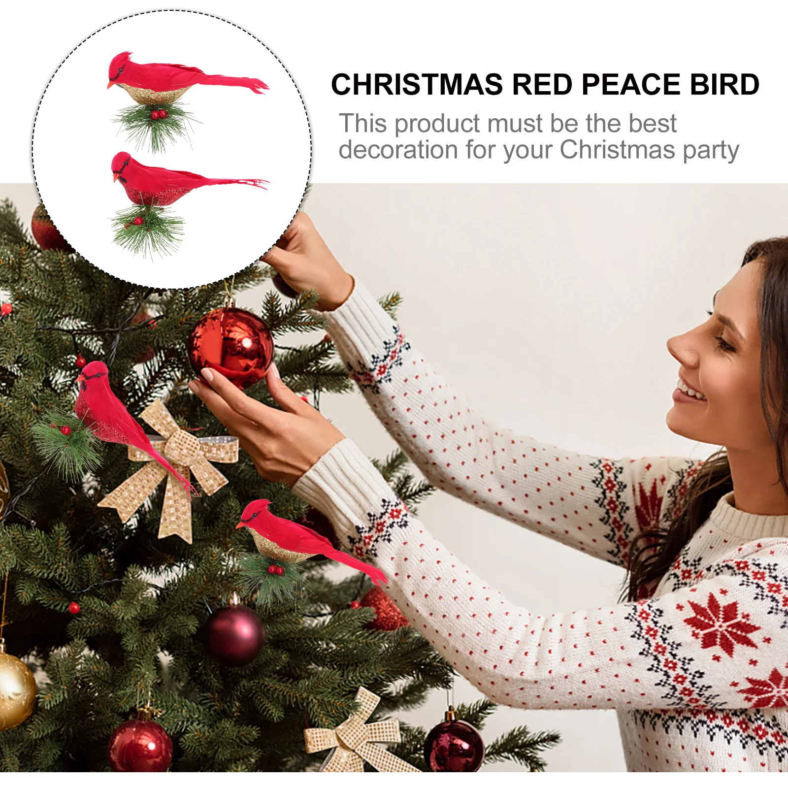 

2pcs Simulation Bird Decorations Realistic Birds For Garden Tree Ornament Home Office Desk Christmas Decoration