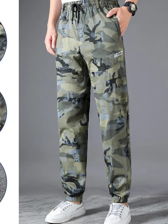 Summer Thin Wear Resistant Camouflage Pants Men's Slim Fit Workwear Casual Trousers Cuffed Labor Protection Uniform Pants