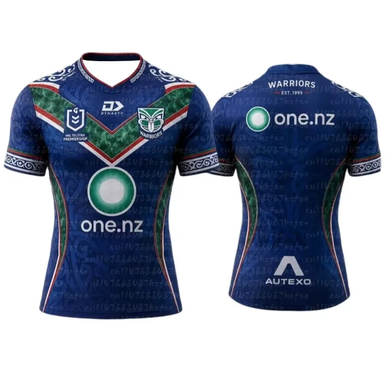 Familien-Partnerlook Warriors Maori Tribal Metallic-Print Rugby-Trikot, Oversized, Vollschwarz, mit Koru-Muster, Nummer 1, Mesh-T-Shirt – Detail 9