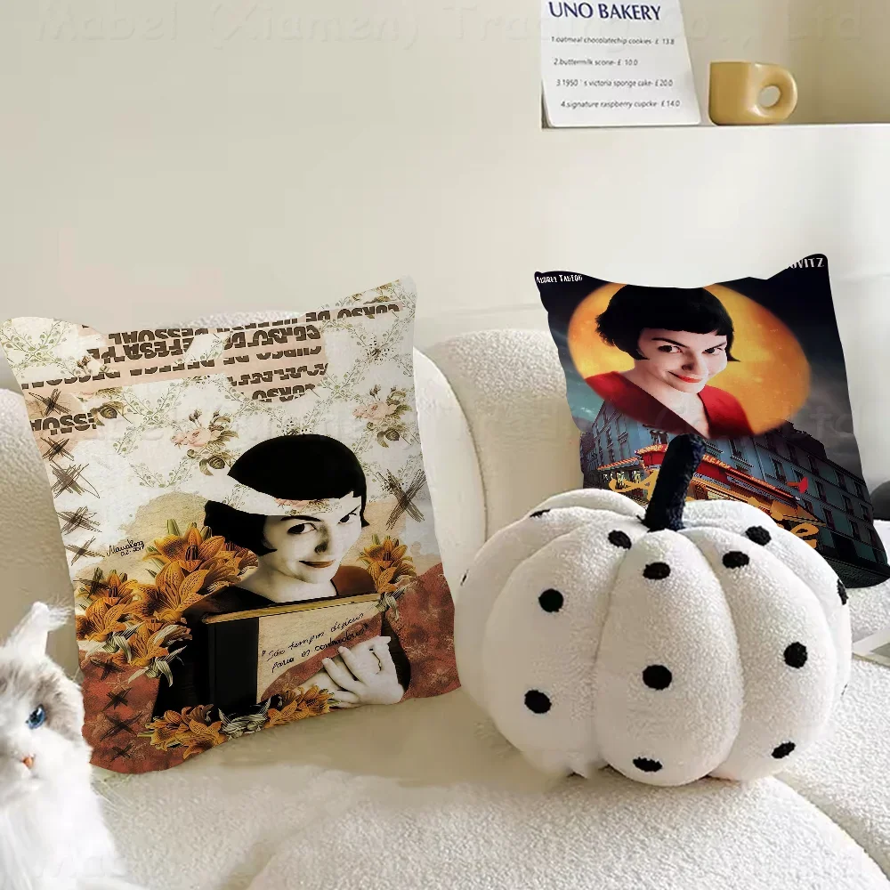 Amelie Classic Movie Cushion Cover Pillow Cover Decor Pillowcase Printed Cushion Case for Couch