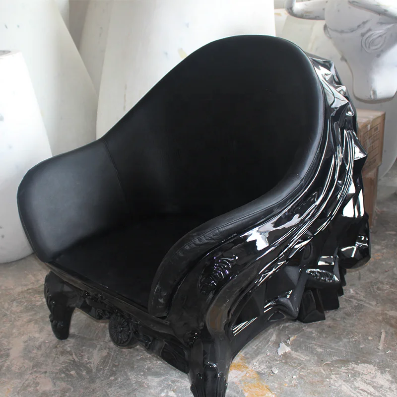 

✿–q Nordic Modern Minimalist Creative Luxury Black Skull Fiberglass Reinforced Plastic Single Sofa Art Chair