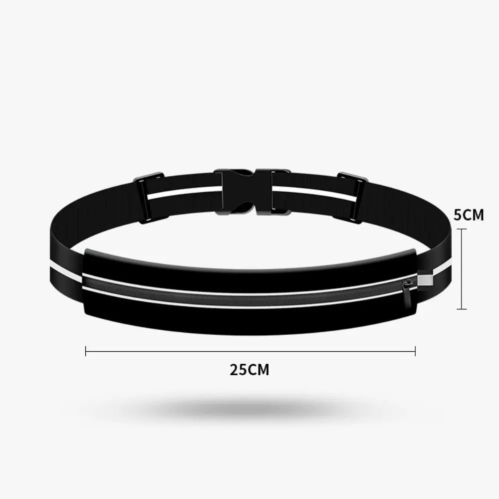 Adjustable Running Waist Bag Waterproof With Reflective Stripe Running Waist Pouch Headphone Port Lightsome Marathon Jogging Bag