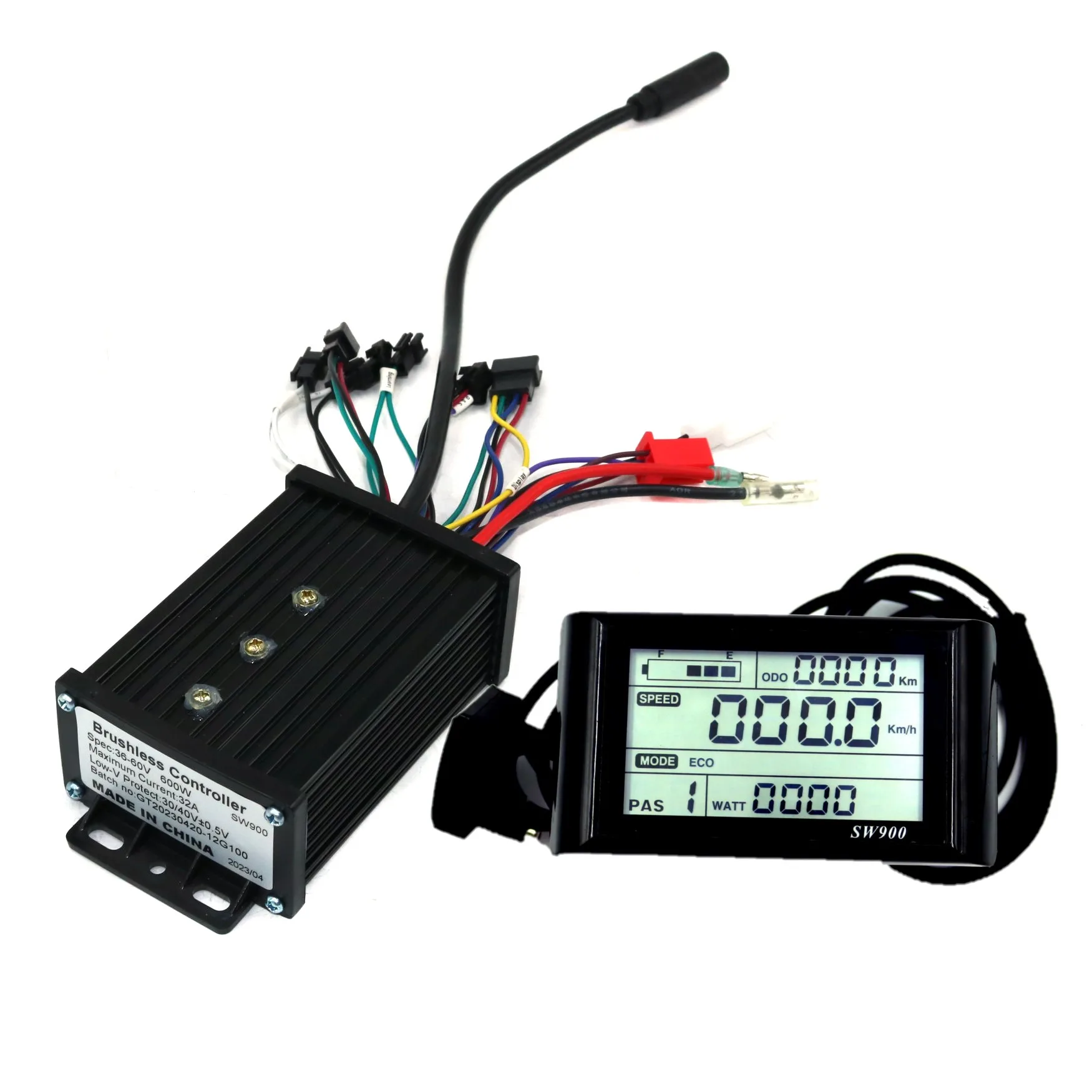 36-60V 600W 32A Black Case Electric Bicycle Brushless Controller with SW900 Display Set