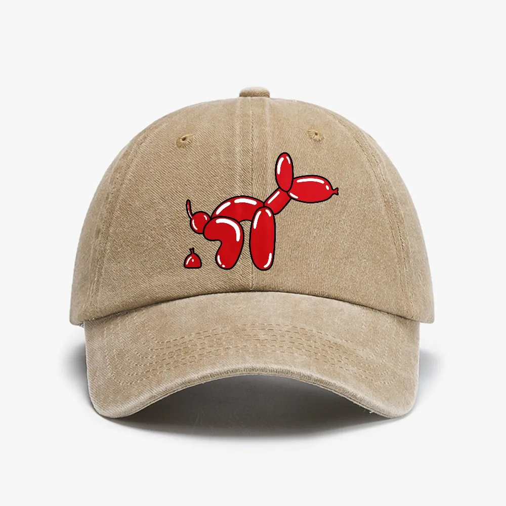

Balloon Dog Funny Graphic Vintage Washed Cowboy Baseball Cap for Men Women Outdoor sun protection hats