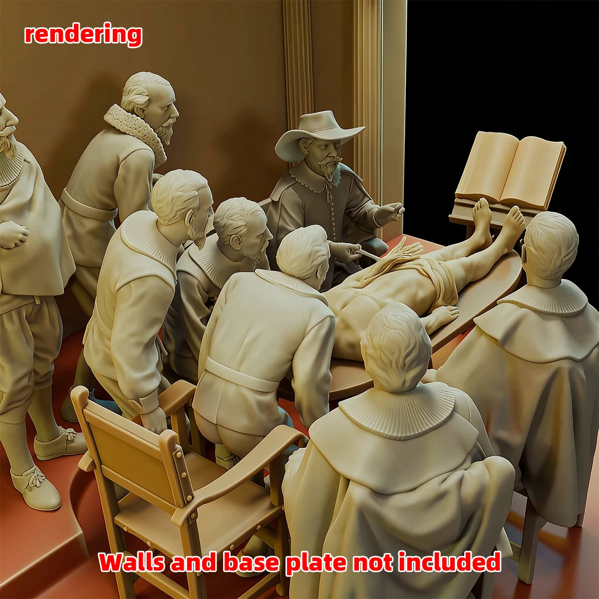 1/35 1/43 1/48 1/64 1/72 1/87 Modellbausatz 3D-Harz-Miniatur-Soldatenfiguren Diorama Unbemalt Niederländische Anatomie-Stunde DIY – Detail 10