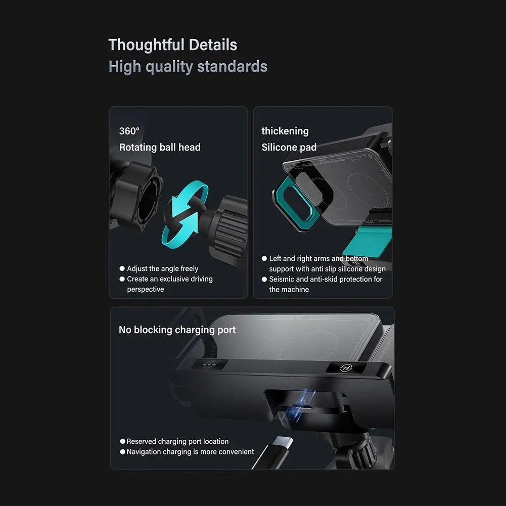 شاحن سيارة لاسلكي لهاتف Samsung Galaxy Z Filp Fold 6 حامل هاتف مثبت بفتحات تهوية مع حامل هاتف شاحن مع مغناطيس #5