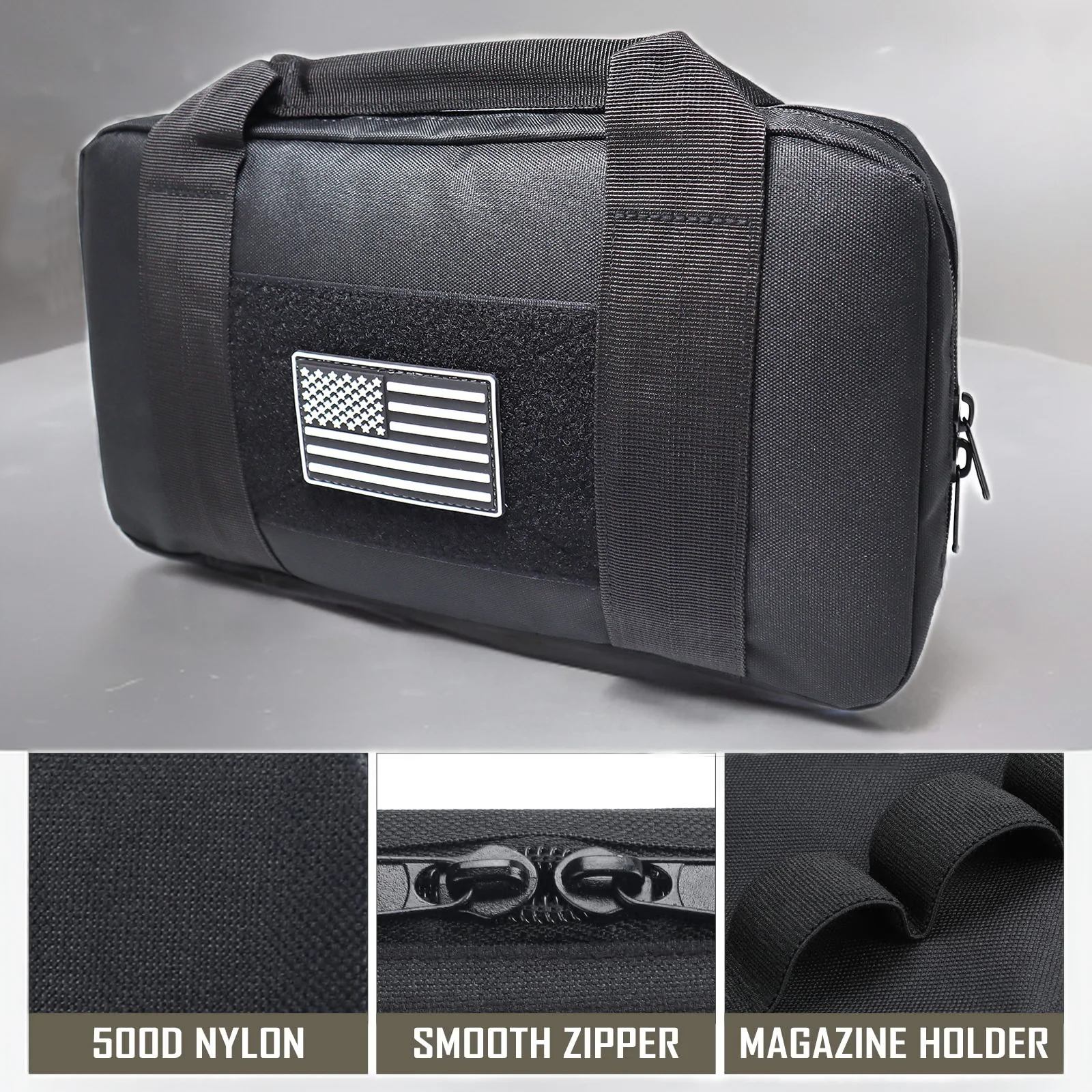 Tactical Pistol Handgun Case Bag Soft Gun Carrying Storage Bag Pistol Shooting Range Bag Handgun Bag for Full-Size Handguns